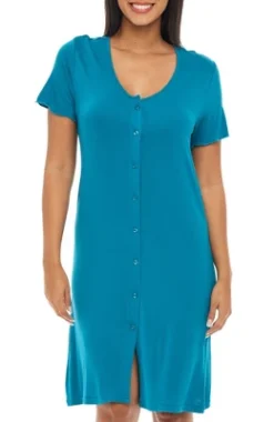 Women's Soft Knit Night Shirt, Short Sleeve Button Down Nightgown V-Neck Pajama Top -Women Clothing Sale GUEST 6d15201e 87f2 4d90 a7d7 aaff4c9341ee