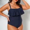 Women's Plus Size Ruffled One Piece Swimsuit - Cupshe