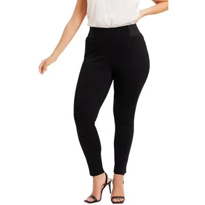 June + Vie By Roaman's Women’s Plus Size FormFit Classic Ponte Pant 1 June + Vie By Roaman's Women’s Plus Size FormFit Classic Ponte Pant
