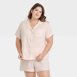 Women's Beautifully Soft Short Sleeve Notch Collar Top And Shorts Pajama Set - Stars Above™ -Women Clothing Sale GUEST 6d96b8a3 6cfb 480c 9ed7 7fe31c811658
