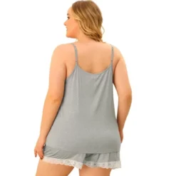 Agnes Orinda Pajamas Set For Women Plus Size Lace Panel Elastic Waist Shorts Sleepwear Loungewear -Women Clothing Sale GUEST 6e8ef4a7 f121 49b8 ab4f e51e22dcef5b