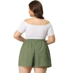 Agnes Orinda Women's Plus Size Pants Loose Slant Pocket Elastic Waist Straight Leg Shorts 9 Agnes Orinda Women's Plus Size Pants Loose Slant Pocket Elastic Waist Straight Leg Shorts -Women Clothing Sale GUEST 723e7673 68fd 452d 9d4c ab99358d5719