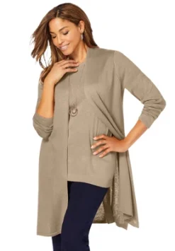 Jessica London Women’s Plus Size Fine Gauge Cardigan Topper
