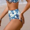 Women's Floral Pattern Shirred High Waist Bikini Bottom - Cupshe