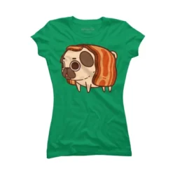 Junior's Design By Humans Puglie Bacon Strip By Puglie T-Shirt -Women Clothing Sale GUEST 73706b3b 9f9a 4600 b025 7ce525e1a0a0