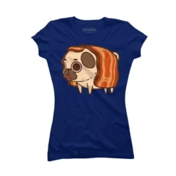 Junior's Design By Humans Puglie Bacon Strip By Puglie T-Shirt -Women Clothing Sale GUEST 74a5fac3 d084 4005 af0e b160eeebe2a3