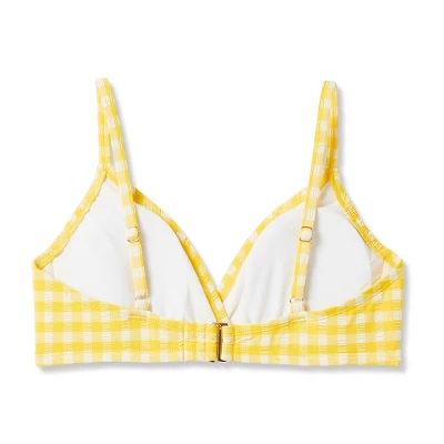 Women's Textured Gingham Triangle Bikini Top - Kona Sol™ Yellow 6 Women's Textured Gingham Triangle Bikini Top - Kona Sol™ Yellow - Image 6