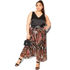 Women's Plus Size Sabrina Print Skirt - Mocha | CITY CHIC -Women Clothing Sale GUEST 7828a09f 1c89 4a1f 8983 34ebac865ee0