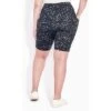 Women's Plus Size Print Bike Short - Black | AVENUE LEISURE