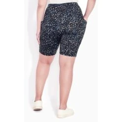 Women's Plus Size Print Bike Short - Black | AVENUE LEISURE