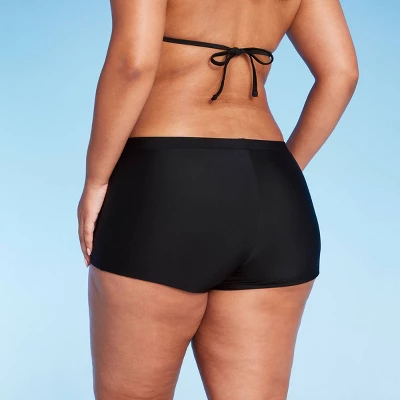 Women's Low-Rise Boyshorts Bikini Bottom - Wild Fable™ Black 4 Women's Low-Rise Boyshorts Bikini Bottom - Wild Fable™ Black - Image 4