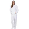 Footed Pajamas - Arctic White Adult Hoodie Fleece Onesie