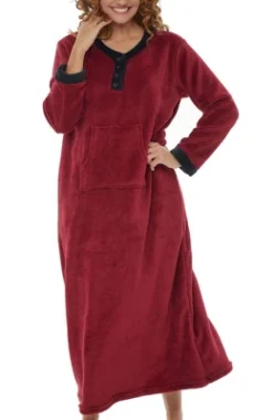 Women's Soft Warm Fleece Nightgown, Long Kaftan With Pockets For Winter -Women Clothing Sale GUEST 7c4207db 5f58 4f97 9135 6b6e974f42e3