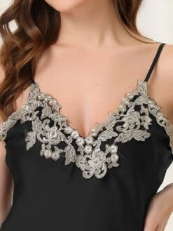 Cheibear Womens Satin Sleeveless Nigthgown Lace Trim Sleep Dress Sleepwear Pajama Dress -Women Clothing Sale GUEST 7c6675df 7593 4940 85bf f70dbfdbc8de