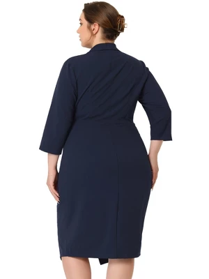Agnes Orinda Women's Plus Size 1950s Elegant Retro Cocktail Sheath Midi Dresses 3 Agnes Orinda Women's Plus Size 1950s Elegant Retro Cocktail Sheath Midi Dresses - Image 3