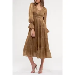 August Sky Women's Sheer Tiered Maxi Dress -Women Clothing Sale GUEST 7ce66d9f 1e78 4897 b065 05a5895b9e40