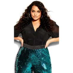 Women's Plus Size Sequin Party Pant - Emerald | CITY CHIC -Women Clothing Sale GUEST 7ef31d3e 8e85 4eba b0ed efbbaeaf5417