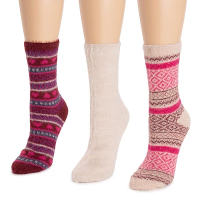 MUK LUKS Women's Pair Pack Fuzzy Crew Fall 5 MUK LUKS Women's Pair Pack Fuzzy Crew Fall - Image 5
