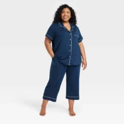 Women's Beautifully Soft Short Sleeve Notch Collar Top And Pants Pajama Set - Stars Above™ -Women Clothing Sale GUEST 805da127 077a 4216 bfe6 1614408d351a