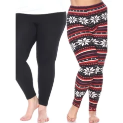 Women's Pack Of 2 Plus Size Leggings - One Size Fits Most Plus - White Mark -Women Clothing Sale GUEST 81782fac b399 4003 8248 22c2fbc445c3