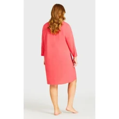 Women's Plus Size 3/4 Sleeve Sleep Shirt - Coral Sleep | AVENUE