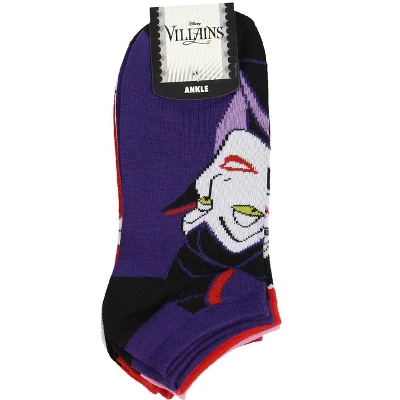 Disney Villains Socks Womens' 5 Pack Ankle No Show Socks Multicoloured 2 Disney Villains Socks Womens' 5 Pack Ankle No Show Socks Multicoloured - Image 2