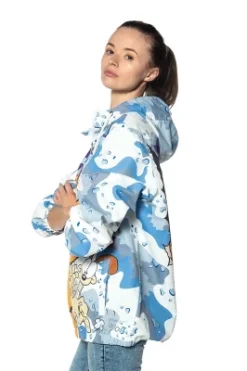 Members Only - Women's Garfield Windbreaker Oversized Jacket - Blue