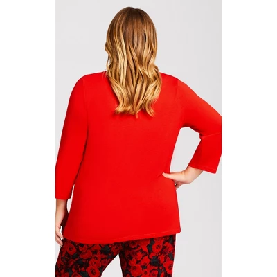 Women's Plus Size Slogan Sleep Top - Red | AVENUE 2 Women's Plus Size Slogan Sleep Top - Red | AVENUE - Image 2