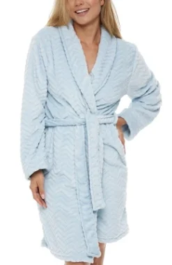 Women's Warm Soft Plush Fleece Bathrobe, Knee Length Robe, Chevrons -Women Clothing Sale GUEST 856ab999 1b0e 4381 885a 19682696d736