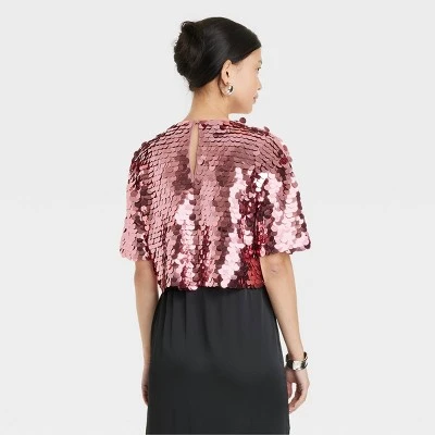 Women's Short Sleeve Paillettes - A New Day™ 1 Women's Short Sleeve Paillettes - A New Day™
