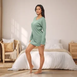 Women's Soft Ribbed Waffle Rib Knit Night Shirt, Oversized Sweater Top Sleep Shirt, Pajamas 14 Women's Soft Ribbed Waffle Rib Knit Night Shirt, Oversized Sweater Top Sleep Shirt, Pajamas -Women Clothing Sale GUEST 86907902 e0a1 4af5 bcb3 9b05f3988fa5