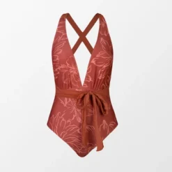 Women's Floral V Neck Crisscross One Piece Swimsuit - Cupshe -Women Clothing Sale GUEST 8a59a960 fa99 4690 89a8 9adc05d3ea29