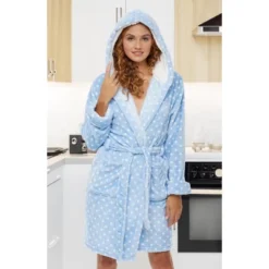 Women's Classic Plush Hooded Robe, Short Fleece Plaid Bathrobe With Hood 17 Women's Classic Plush Hooded Robe, Short Fleece Plaid Bathrobe With Hood -Women Clothing Sale GUEST 8b1caaa8 087a 47f1 8c9d 2c6784e7cc19