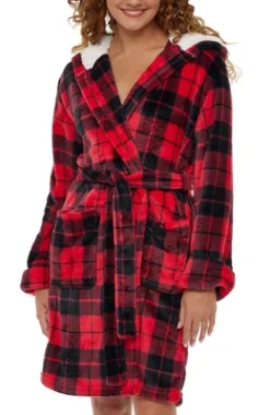 Women's Classic Plush Hooded Robe, Short Fleece Plaid Bathrobe With Hood 24 Women's Classic Plush Hooded Robe, Short Fleece Plaid Bathrobe With Hood -Women Clothing Sale GUEST 8dbc2924 736a 4ab3 b05b 74df7e64f3fb