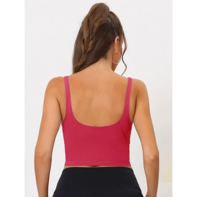 Allegra K Women's Workout Fitness Longline Wireless Padded Yoga Sports Bra With Medium Support 1 Allegra K Women's Workout Fitness Longline Wireless Padded Yoga Sports Bra With Medium Support