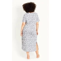 Women's Plus Size Nightdress - Grey Print | EVANS