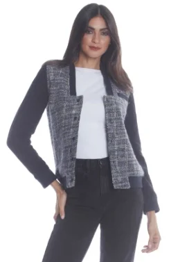 Members Only Women's Updated Tweed Varsity Jacket With Contrast Sleeve -Women Clothing Sale GUEST 8edaab42 2827 4818 ad5a 4c7484950dba