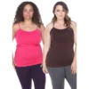 Women's Plus Size Tank Tops Pack Of 2 - One Size Fits Most Plus - White Mark