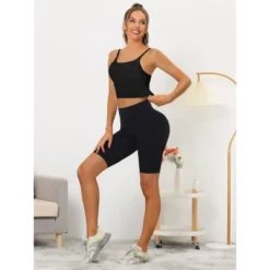 Allegra K Women's Medium Impact Fitness Workout Wireless Padded Yoga Longline Sports Bras -Women Clothing Sale GUEST 90d3c118 d4e1 4c60 880f 9faa1d22366a