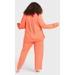 Women's Plus Size Button Print Sleep Top - Peach Spot | AVENUE -Women Clothing Sale GUEST 91026647 6453 4297 a693 57a3775168ff