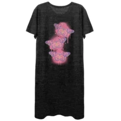 Bioworld Spray Paint Butterfly Crew Neck Short Sleeve Women's Black Night Shirt