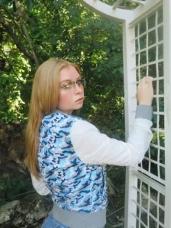 Members Only Women's Camouflage Baseball Jacket With Nylon Sleeves -Women Clothing Sale GUEST 9187e4dc 4c04 4f3a 8f52 6126598b11c8