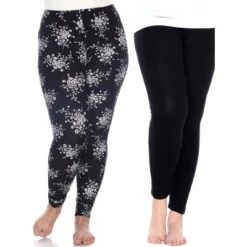 Women's Pack Of 2 Plus Size Leggings - One Size Fits Most Plus - White Mark -Women Clothing Sale GUEST 949f7db3 f96f 440e 89c3 7d038a2e7fef