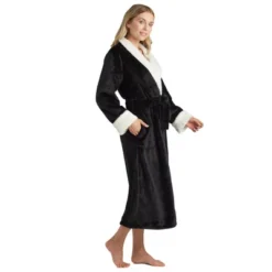 Softies Plush Faux Shearling Robe With Contrast Trim