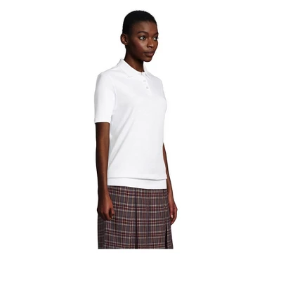 Lands' End Women's Short Sleeve Banded Bottom Polo Shirt 2 Lands' End Women's Short Sleeve Banded Bottom Polo Shirt - Image 2