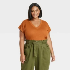 Women's Slub V-Neck Short Sleeve T-Shirt - Ava & Viv™ -Women Clothing Sale GUEST 9a697c20 4c63 45b5 97d1 ebccd2d5feb6