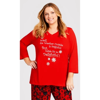 Women's Plus Size Slogan Sleep Top - Red | AVENUE 6 Women's Plus Size Slogan Sleep Top - Red | AVENUE - Image 6
