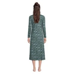 Lands' End Women's Cotton Long Sleeve Midcalf Nightgown