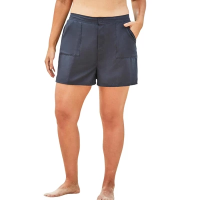 Swim 365 Women’s Plus Size Cargo Swim Shorts With Side Slits 4 Swim 365 Women’s Plus Size Cargo Swim Shorts With Side Slits - Image 4