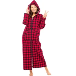 Women's Cotton Flannel Nightgown, Long Hooded Night Dress -Women Clothing Sale GUEST 9efc117b 1a98 4934 8c41 f423b3fcb069
